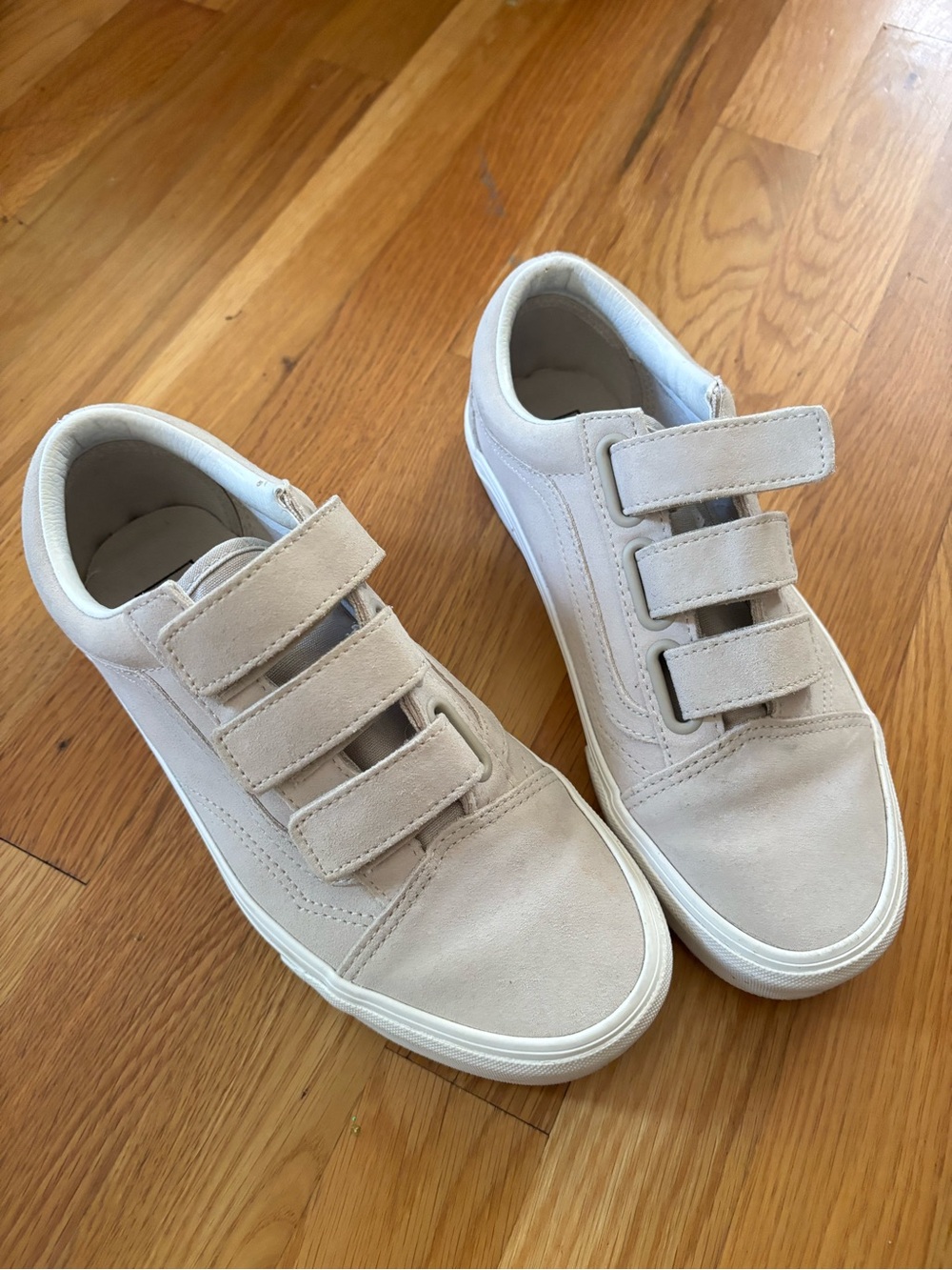Vans Women's Beige Velcro Strap Sneakers